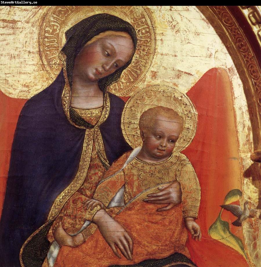 Gentile da  Fabriano Details of Madonna and child,with sts.lawrence and julian